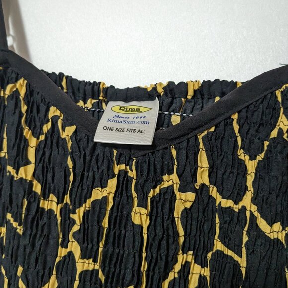 *3/$10* Rima Giraffe Print Smocked Maxi Dress Tan Black One Size - Picture 3 of 6